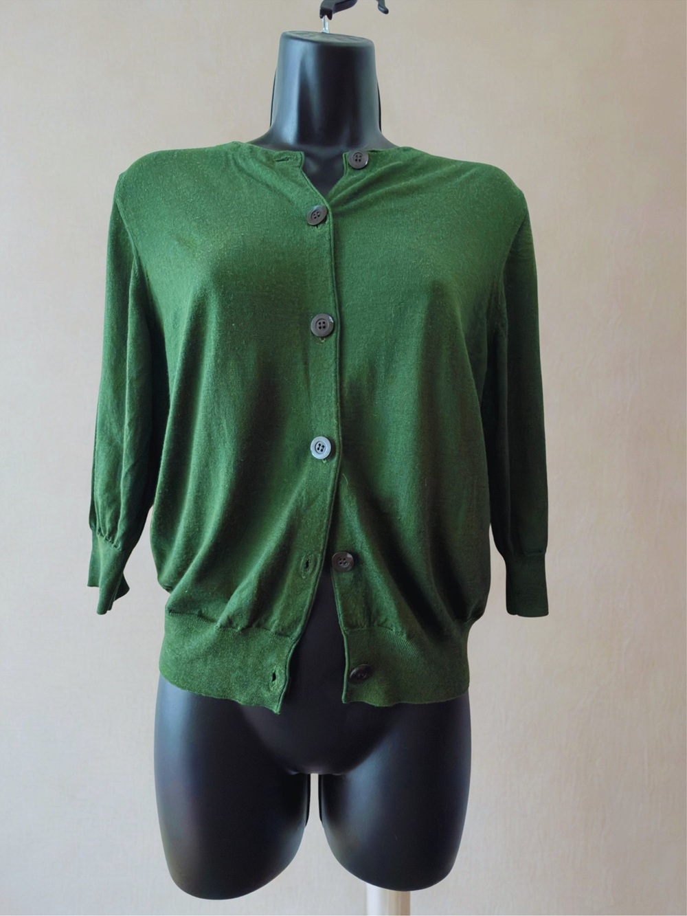 Dries Van Noten Forest Green Button-Front Cardigan